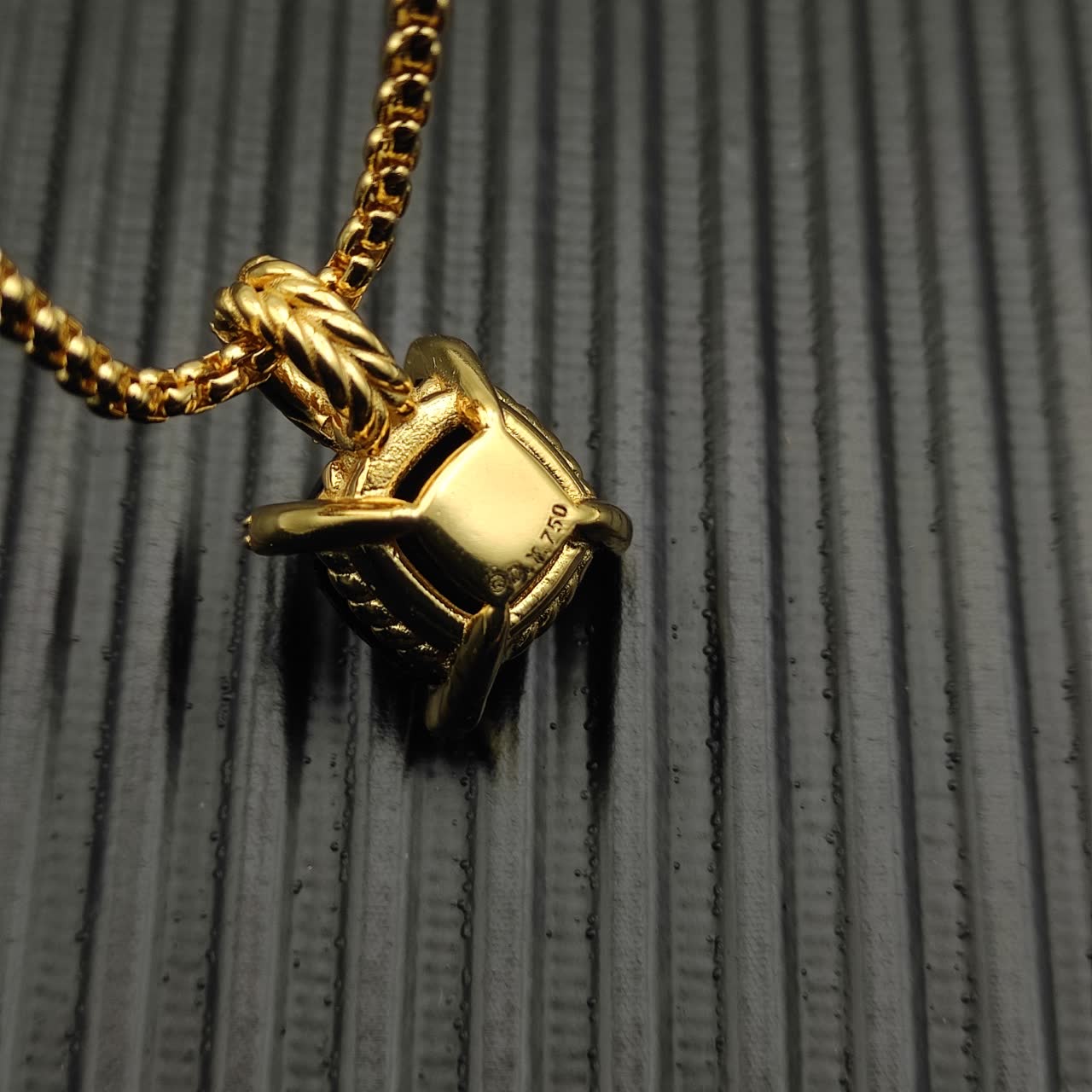 David Yurman Black Onyx and Diamond Cable Collectibles Pendant Necklace